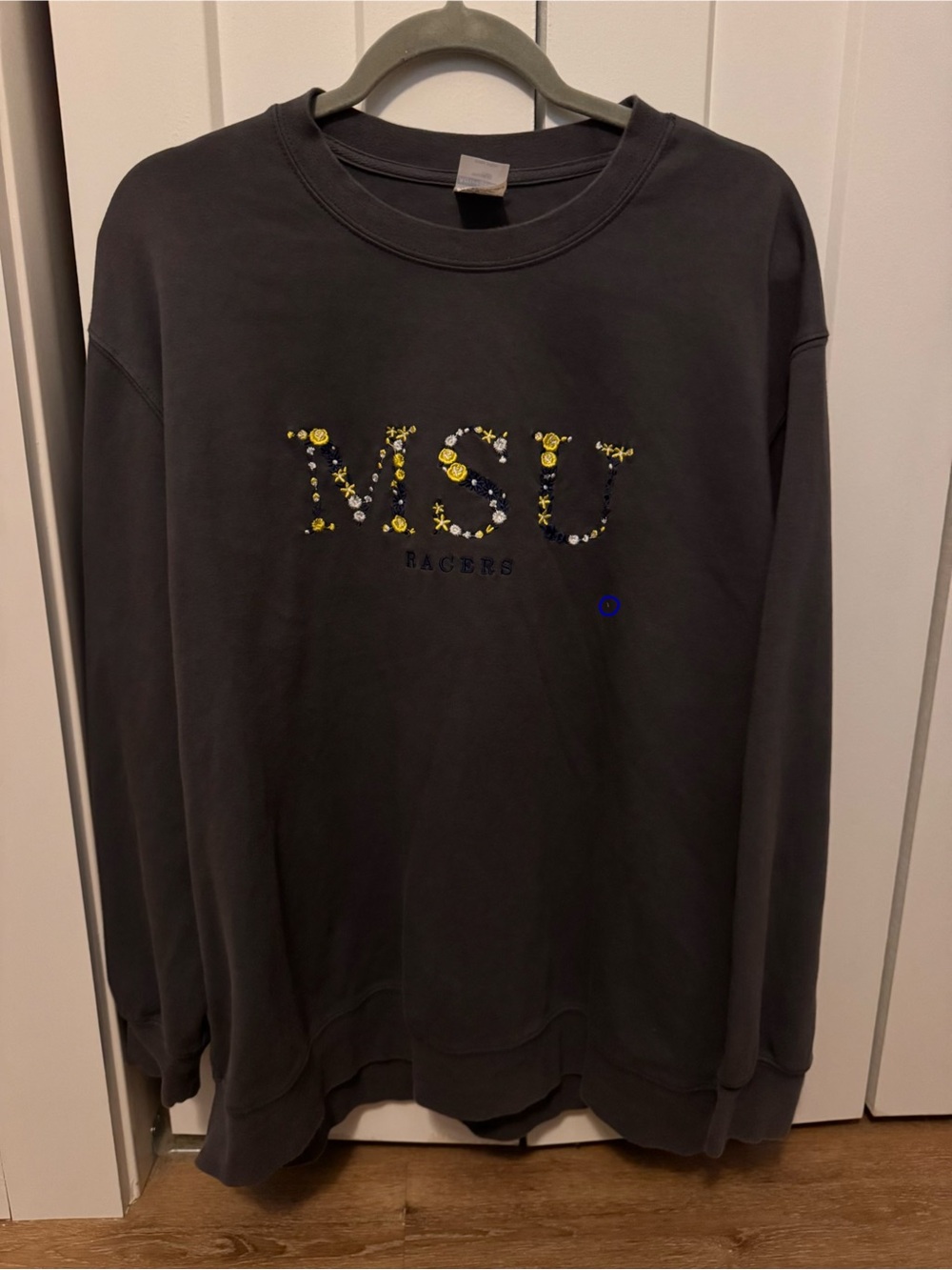 Murray State University Embroidered Dark Gray Crewneck Sweatshirt